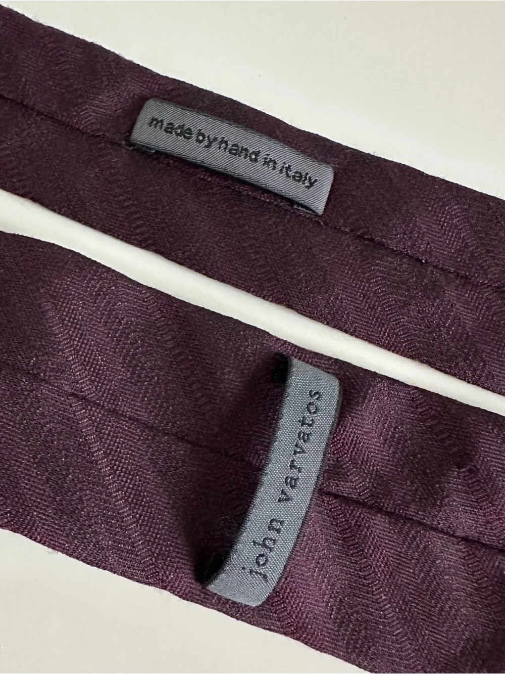 John Varvatos Burgundy Silk Wool Skinny Tie